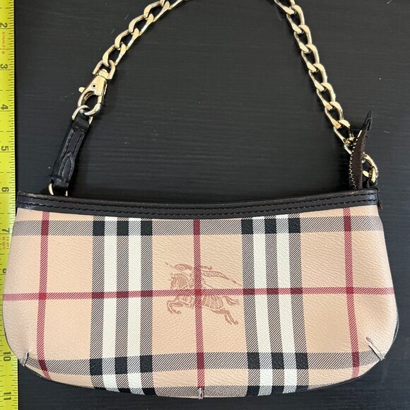 Burberry Haymarket check Clara chain wristlet/shoulder bag, EUC - Picture 1 of 10